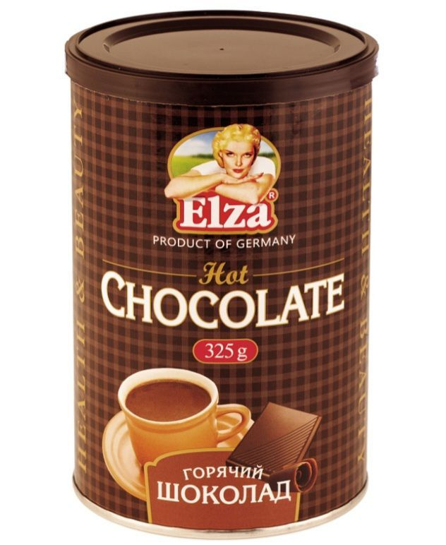 Горячий шоколад ELZA Hot Chocolate, Эльза, жестяная банка 325 г, Германия  #1