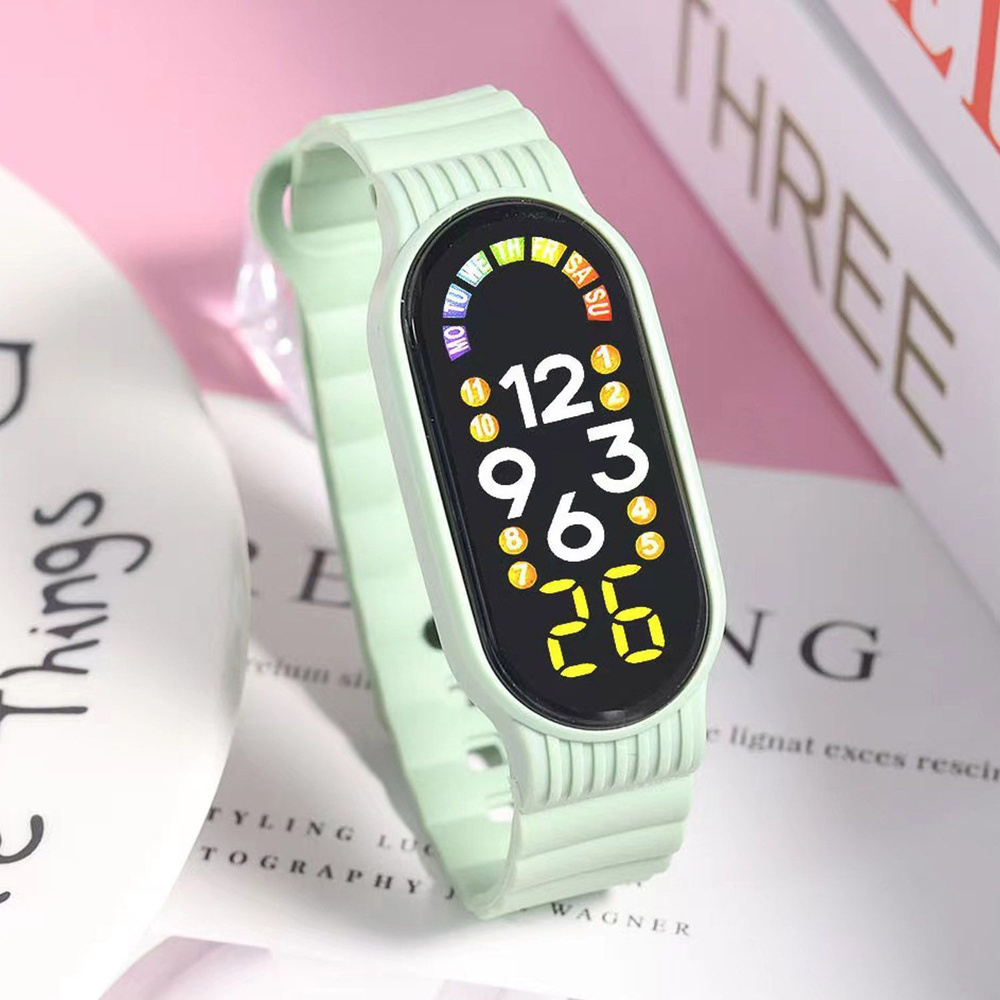 Наручные сенсорные электронные детские часы c радужным дисплеем - купить с доставкой по выгодным ценам в интернет-магазине OZON (1118965187)