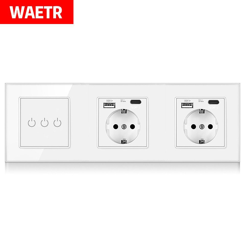 Розетка с сенсорным выключателем - 3250 Вт с 2 входными гнездами для ...