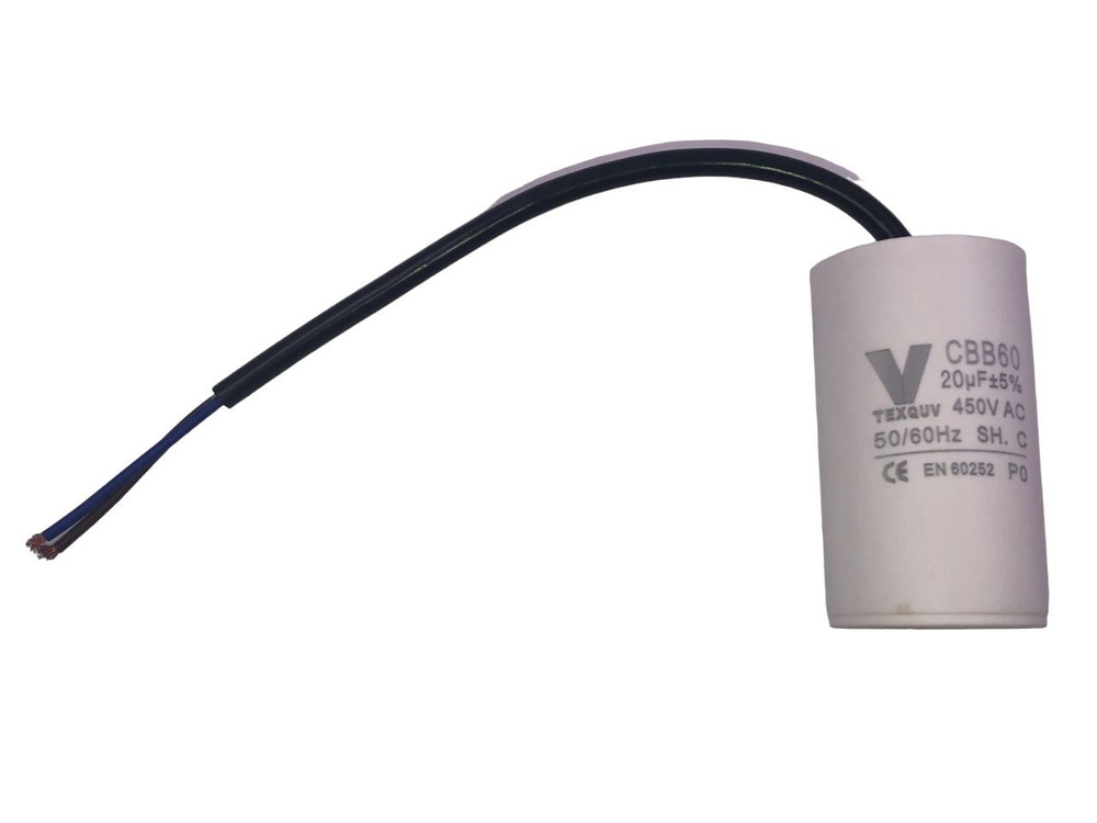 CBB60 20мкФ-450В пусковой конденсатор с выводом (71х37мм) - купить с ...