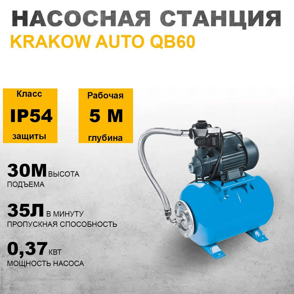 Насосная станция KOER Станция насосная AUTO KJW 1100 (1,1кВт/100л.м./52м),  220 л/мин - купить по выгодной цене в интернет-магазине OZON (1152529468)