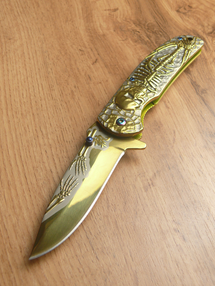 BROWNING Нож туристический Нож складной Browning (золотой скелет ...