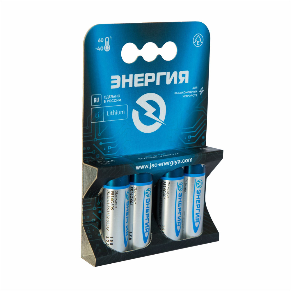 АО “Энергия” Батарейка AA, Литиевый тип, 4 шт - купить с доставкой по ...