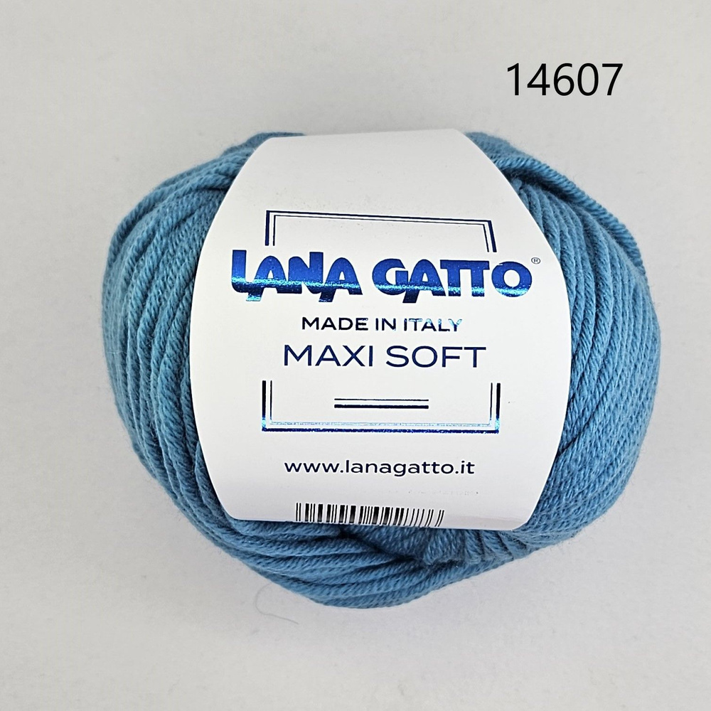 Пряжа Lana Gatto Maxi Soft (Лана Гатто - Макси Софт), цвет - 14607, Пыльно-бирюзовый - 2 шт.  #1