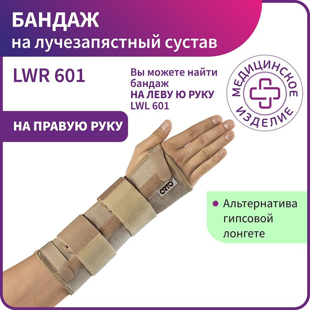 Бандаж ортопедический на лучезапястный сустав на правую руку LWR 601 ...