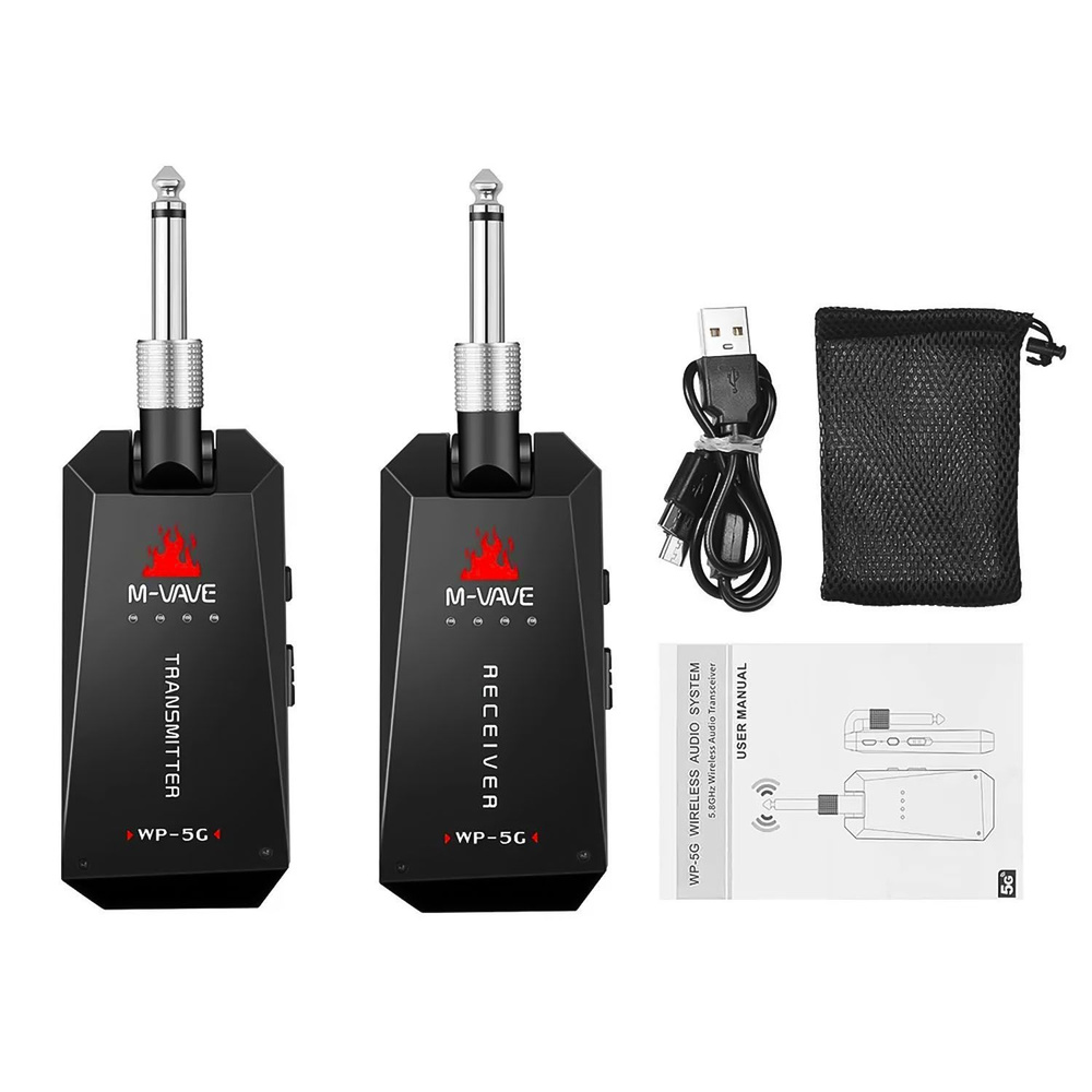 Беспроводная гитарная система M-VAVE WP-5G (приемник/передатчик ...