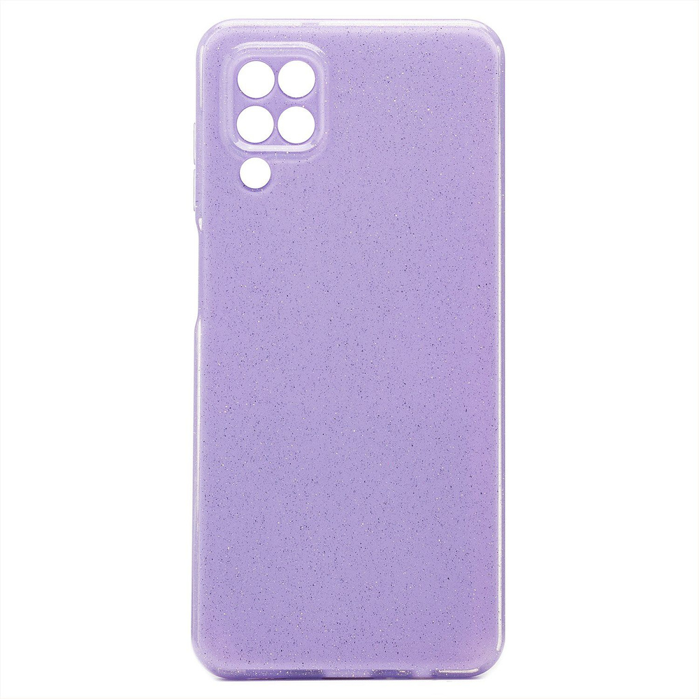 Чехол для Samsung SM-A125F (Galaxy A12), A127F (Galaxy A12 Nacho) силиконовый с блестками №3 <светло-фиолетовый> #1