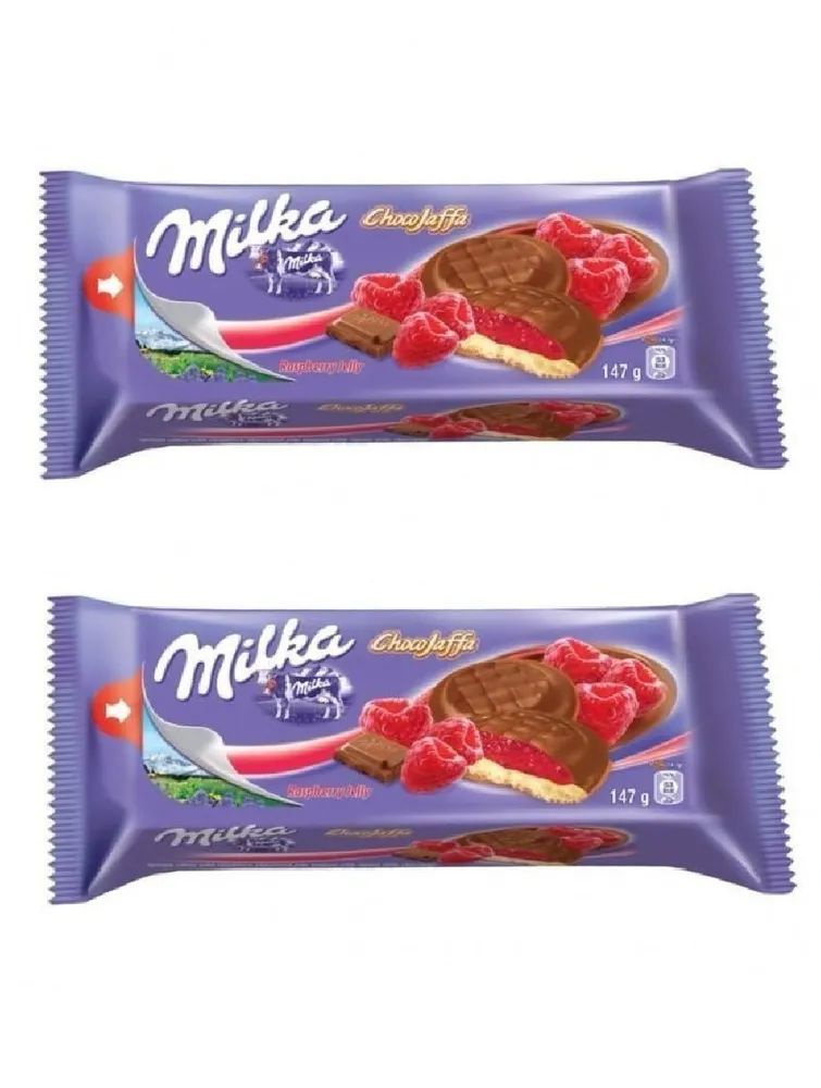 Шоколадное Печенье Milka Choco Jaffa Raspberry 2 шт по 147гр #1