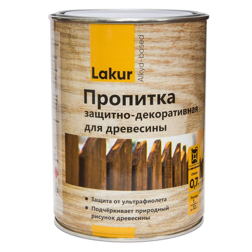 Пропитка для дерева декоративно-защитная алкидная Lakur калужница 0,7 л- 2 шт.  #1