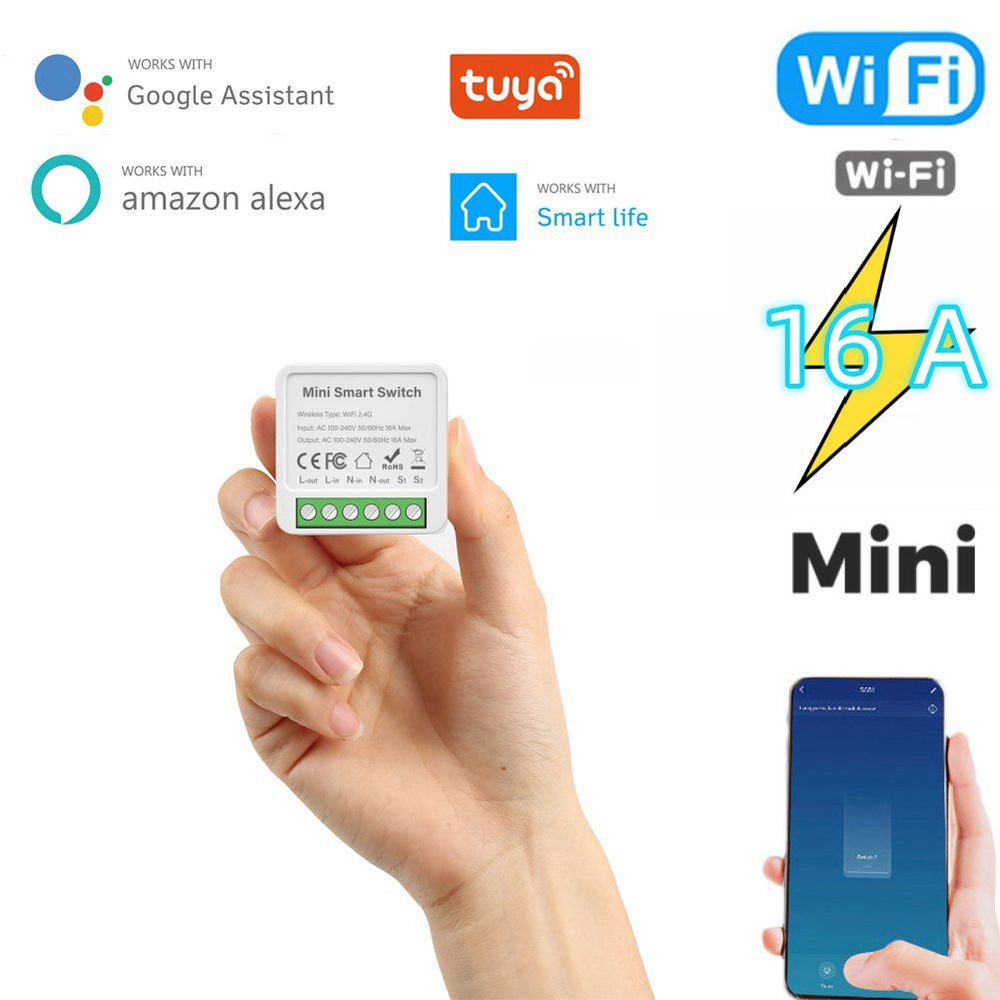 Умное Wi-Fi реле Mini Smart Switch 16A для умного дома в розетку ...