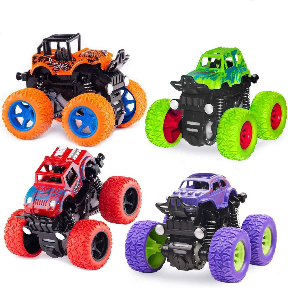 Monster Truck Toys игрушечные машинки с приводом от трения, лучшие подарки  на день рождения для мальчиков и девочек от 3 лет и старше, упаковка из 4  штук - купить с доставкой по