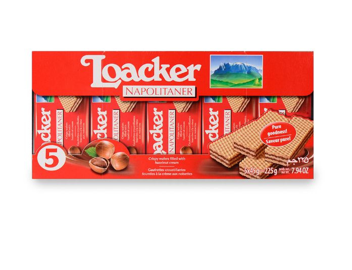 Новогодний подарок. Вафли с лесным орешком, Loacker, 5 шт.*45 г, Австрия  #1