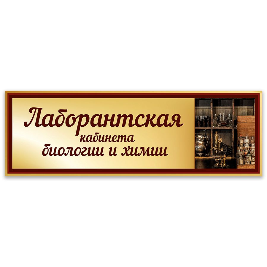 Табличка, Дом стендов, Лаборантская кабинета химии и биологии, 30 см х 10  см, в школу, на дверь, 10 см, 30 см - купить в интернет-магазине OZON по  выгодной цене (855553541)