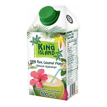 Вода кокосовая на 100% натуральная без сахара, King Island, 0.5 л, Таиланд -3 шт.  #1