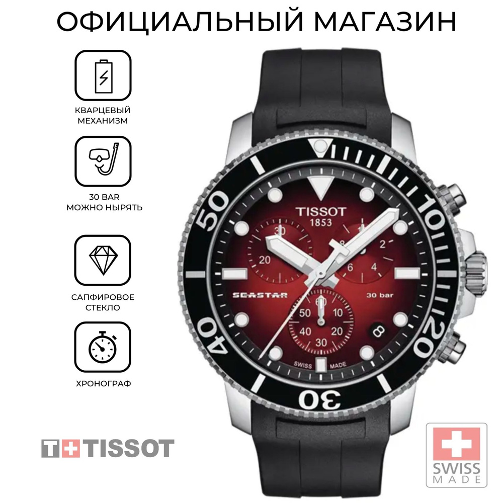 Швейцарские мужские часы Tissot Seastar 1000 Chronograph T120.417.17.421.00 (T1204171742100)  #1