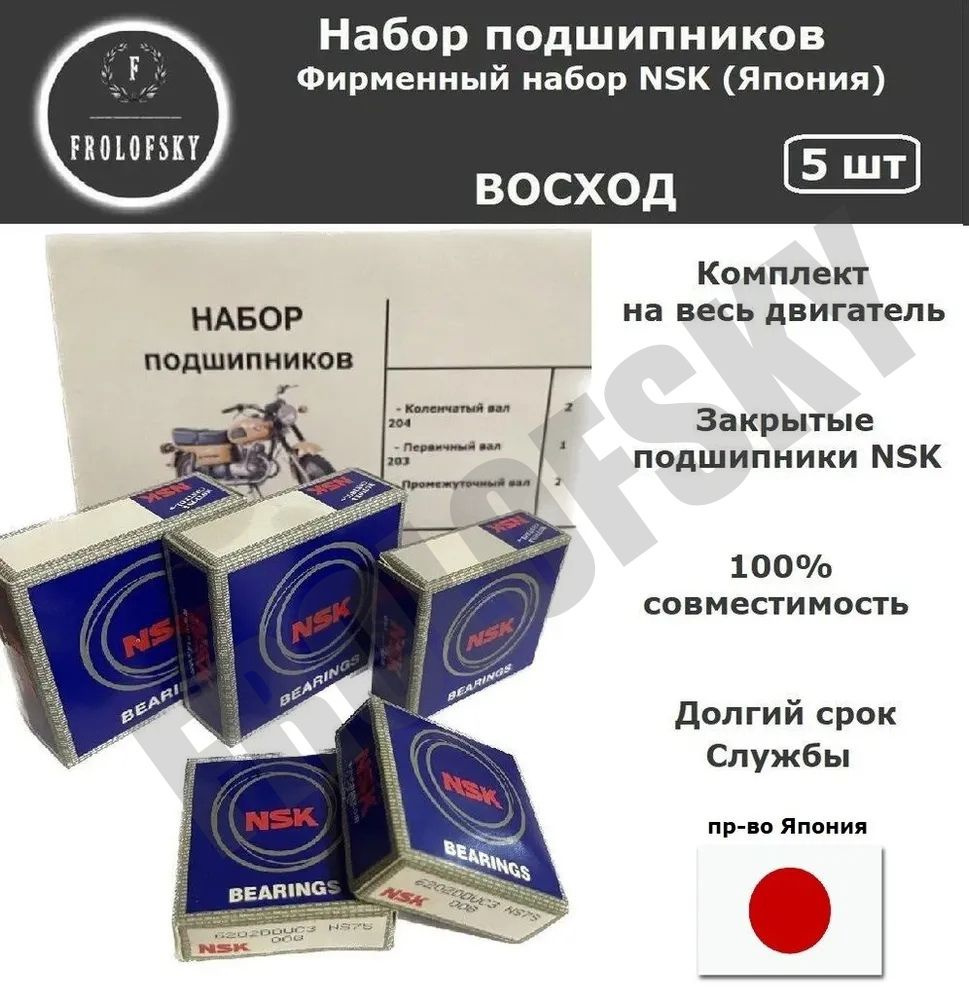 Набор подшипников Восход 3/3М/3М-01 (NSK / КАЧЕСТВО) - купить по низким  ценам в интернет-магазине OZON (1123101098)