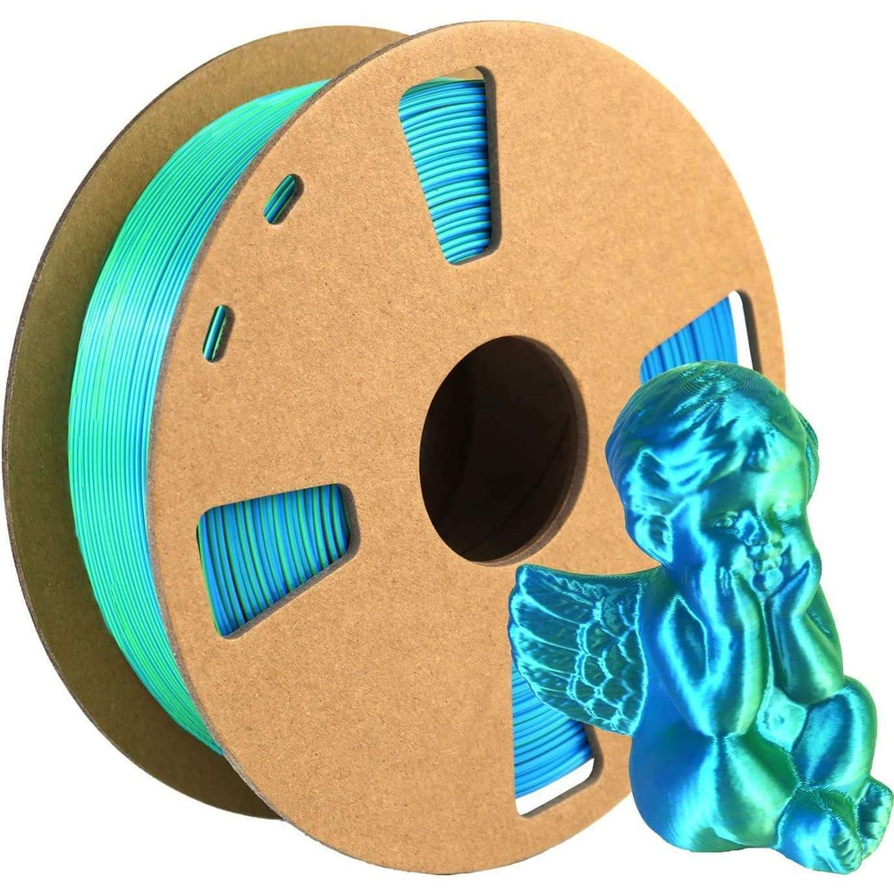 Пластик для 3D принтера Silk Magic Color PLA 1kg/roll 1.75mm Blue-Yellow (Dual Colors in 1 line) / TOYAR #1