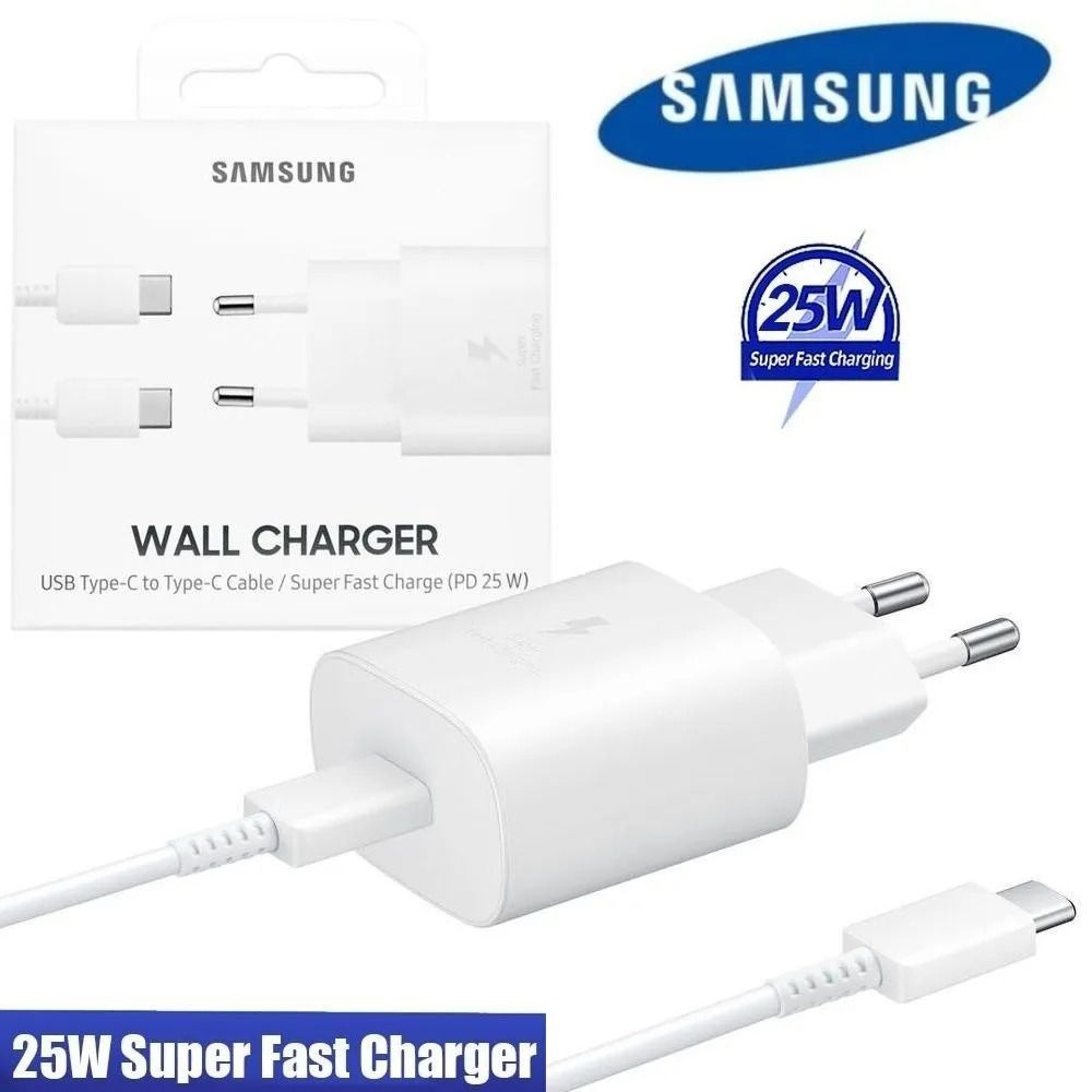 Сетевое зарядное устройство Samsung 55555, 25 Вт, USB Type-C, Fast Charge -  купить по выгодной цене в интернет-магазине OZON (949935243)