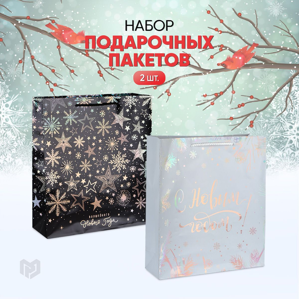 Набор подарочных новогодних пакетов "Волшебство", 2 шт. - купить по ...