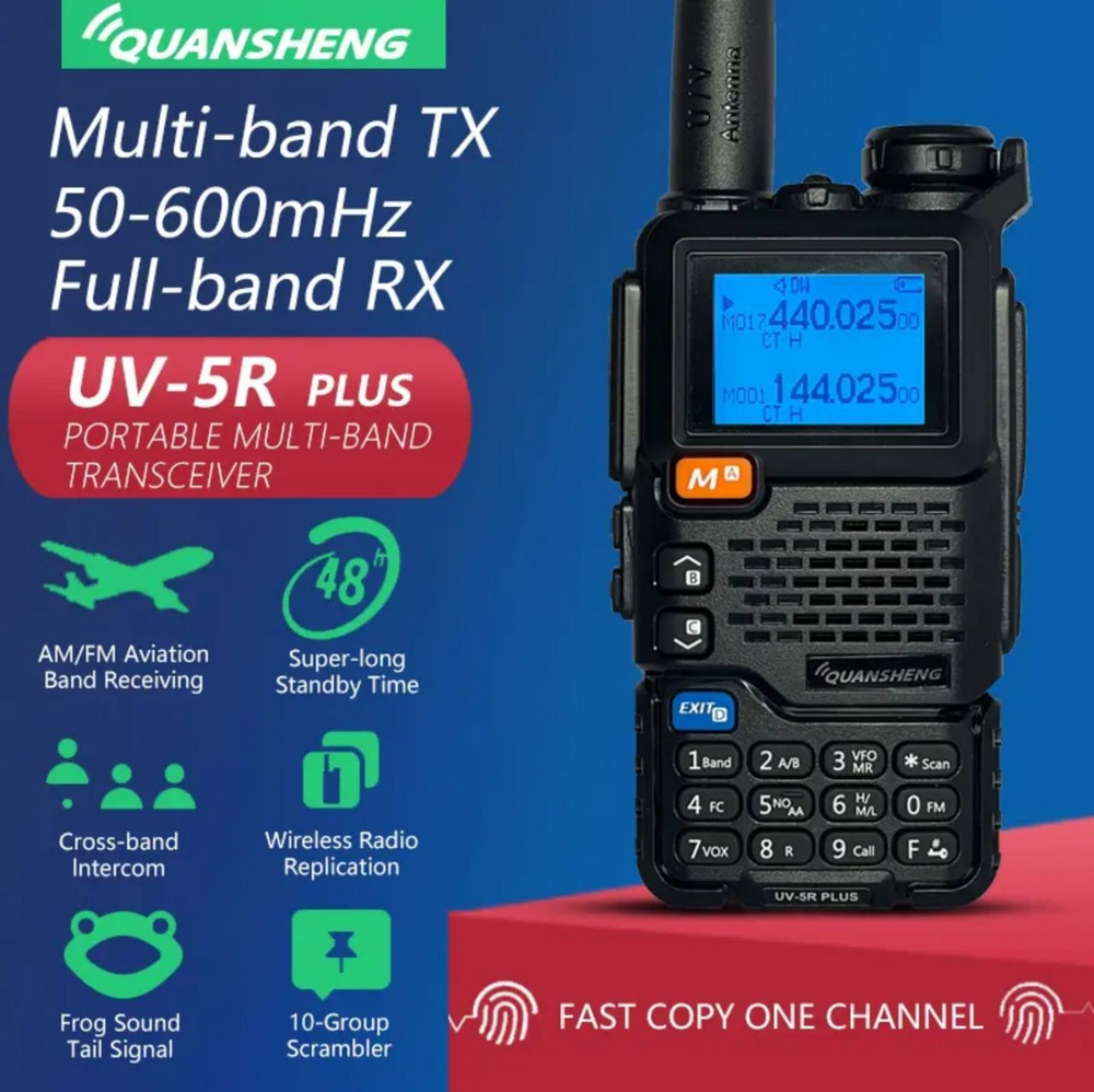 Радиостанция Quansheng Рация UV-5R Plus, 200 каналов - купить по доступным  ценам в интернет-магазине OZON (1344390699)