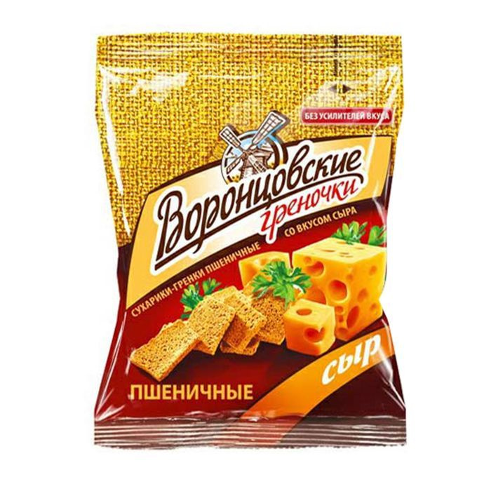 Сухарики - гренки пшеничные "Воронцовские" Сыр 60 г х 22 шт  #1