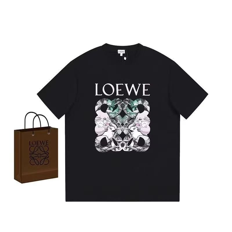 Футболка Loewe, размер 48, цвет черный, хлопок - купить по выгодной ...