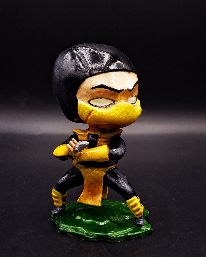 Фигурка чиби Скорпион мортал Комбат Chibi Scorpion Mortal Kombat 