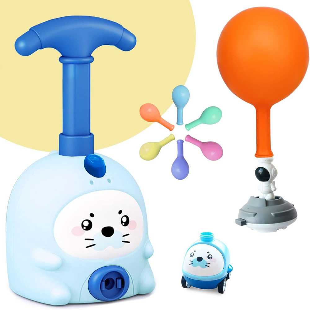 Игровой набор Balloon Power Car, игрушка машина с воздушным насосом, набор  для полетов и гонок на воздушных шарах, мальчики-девочки (синий)