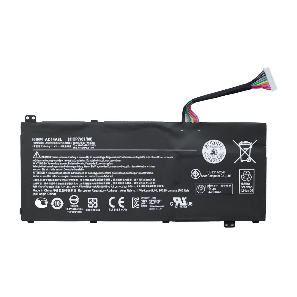 Аккумулятор для ноутбука Acer Aspire VX5-591G , VN7-592G 791G 591G 571G ,  Spin 3 SP314-51 / AC14A8L - батарея ORG 4465mAh - купить с доставкой по  выгодным ценам в интернет-магазине OZON (1392531145)