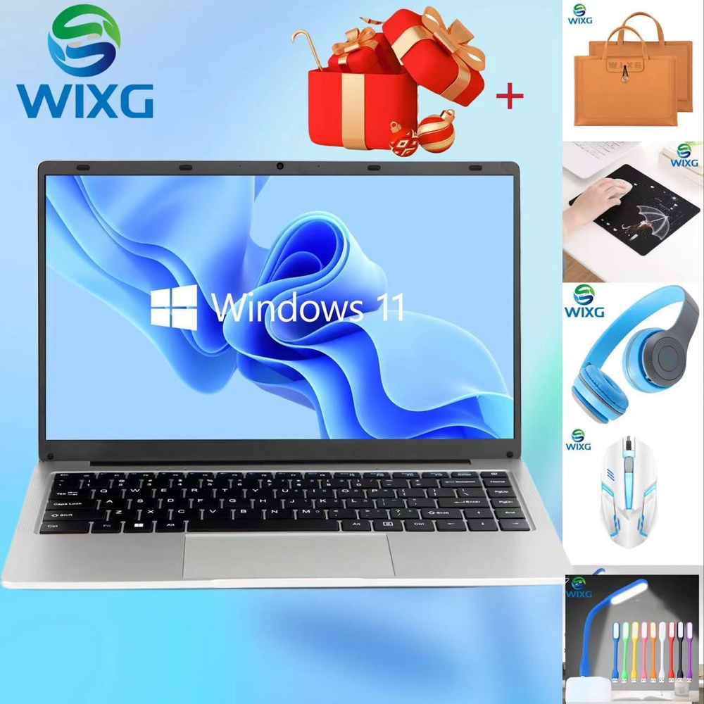 Игровой ноутбук WIXG 【Пять подарков】Wixg College Студенческий офис Intel  поколения Высокая производительность Красивая 14-дюймовая 128G SSD Ноутбук  Сверхлегкий планшет Бизнес-обучение Ноутбук Интернет-класса Русская  клавиатура, серебристый купить по ...