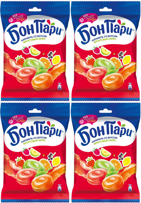 Леденцы Бон Пари Фруктовые, комплект: 4 упаковки по 500 г - купить с ...