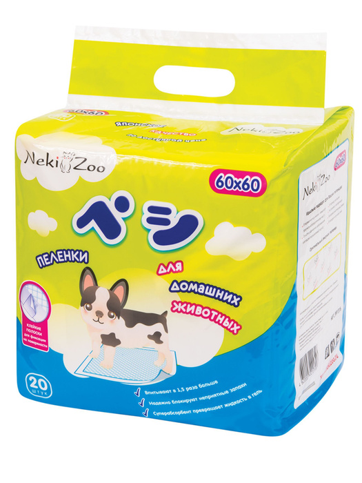 Пеленки для домашних животных NekiZoo, 60х60см (26 шт./упак) - купить с ...