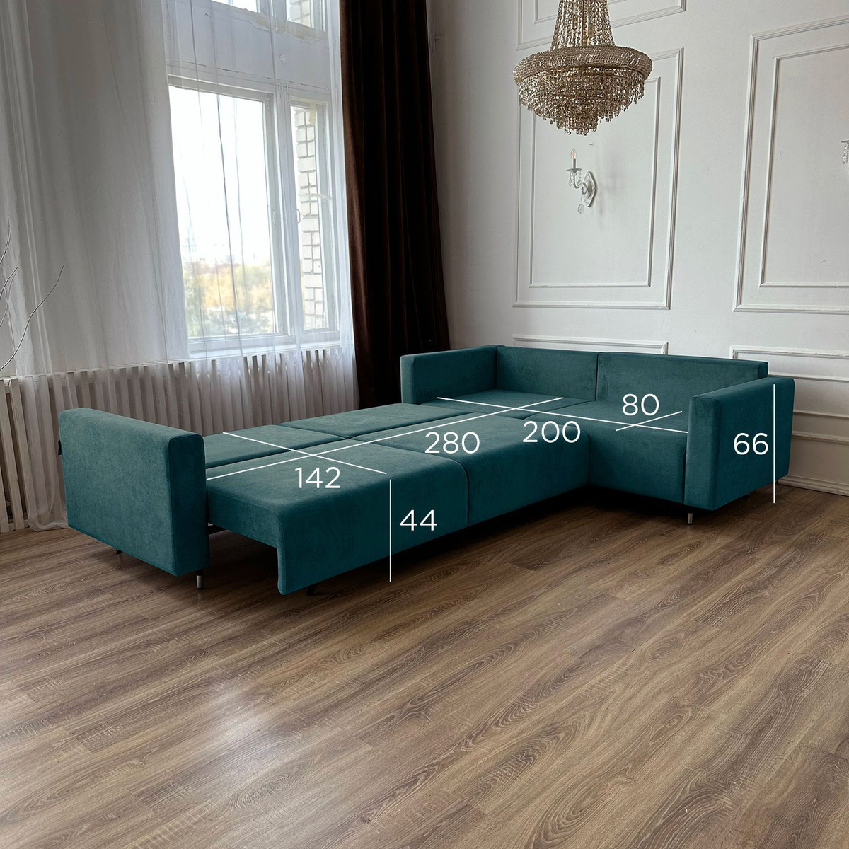 Угловой диван-кровать Redsofa Монблан 310см маренго Ocean. Раскладной ...