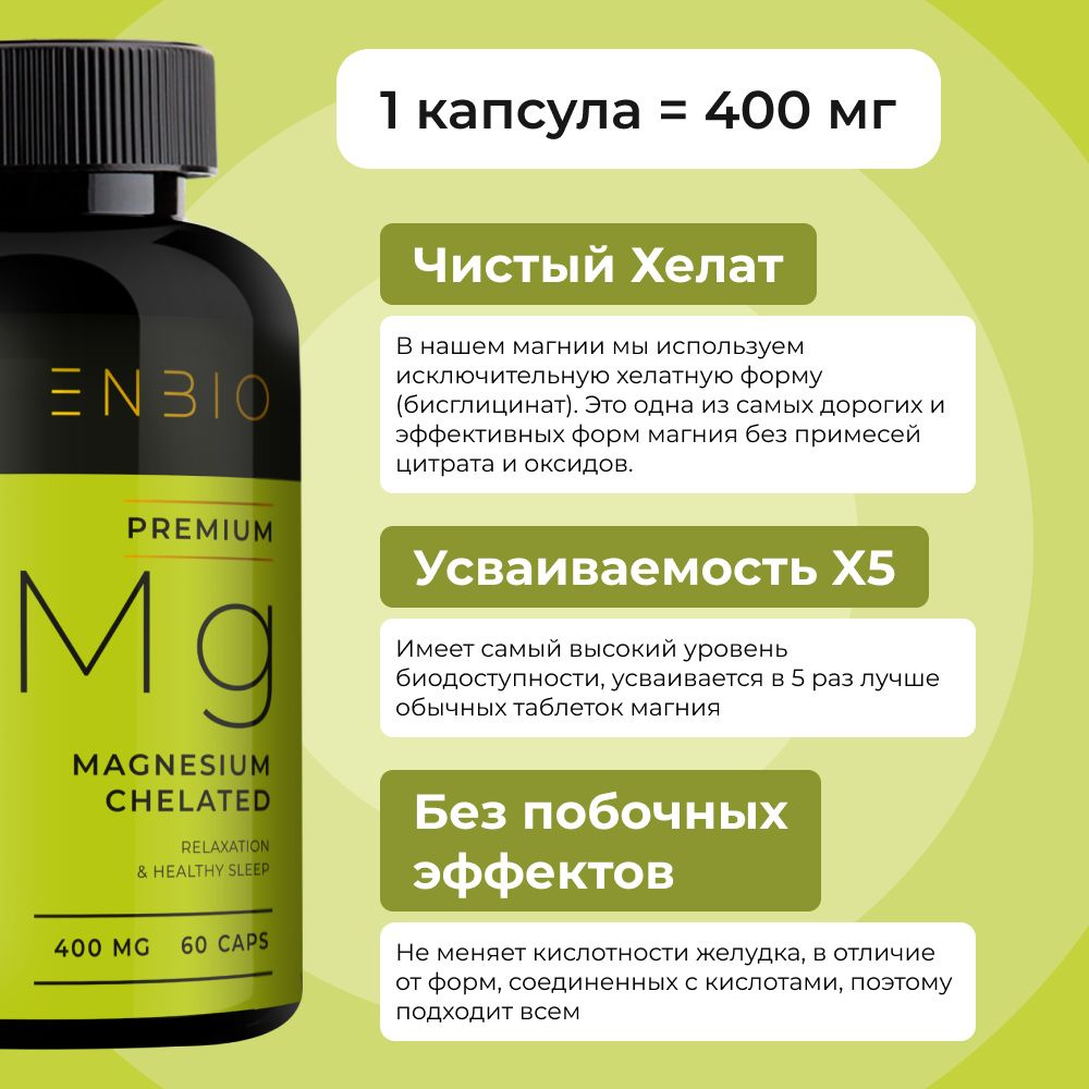 Магний Хелат Глицинат (бисглицинат), 400 мг, витамины для женщин и ...