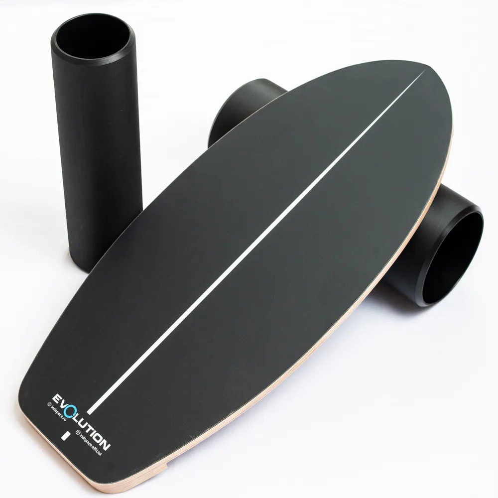 Балансборд EvolutionONE BLACK SERF + 2 ролика, черный