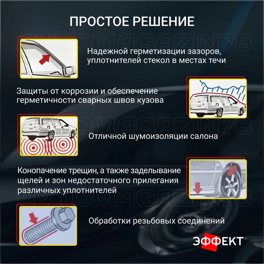 Автопластилин с преобразователем ржавчины 300 гр / антикоррозийное средство  для автомобиля / антикор/ антиржавчина