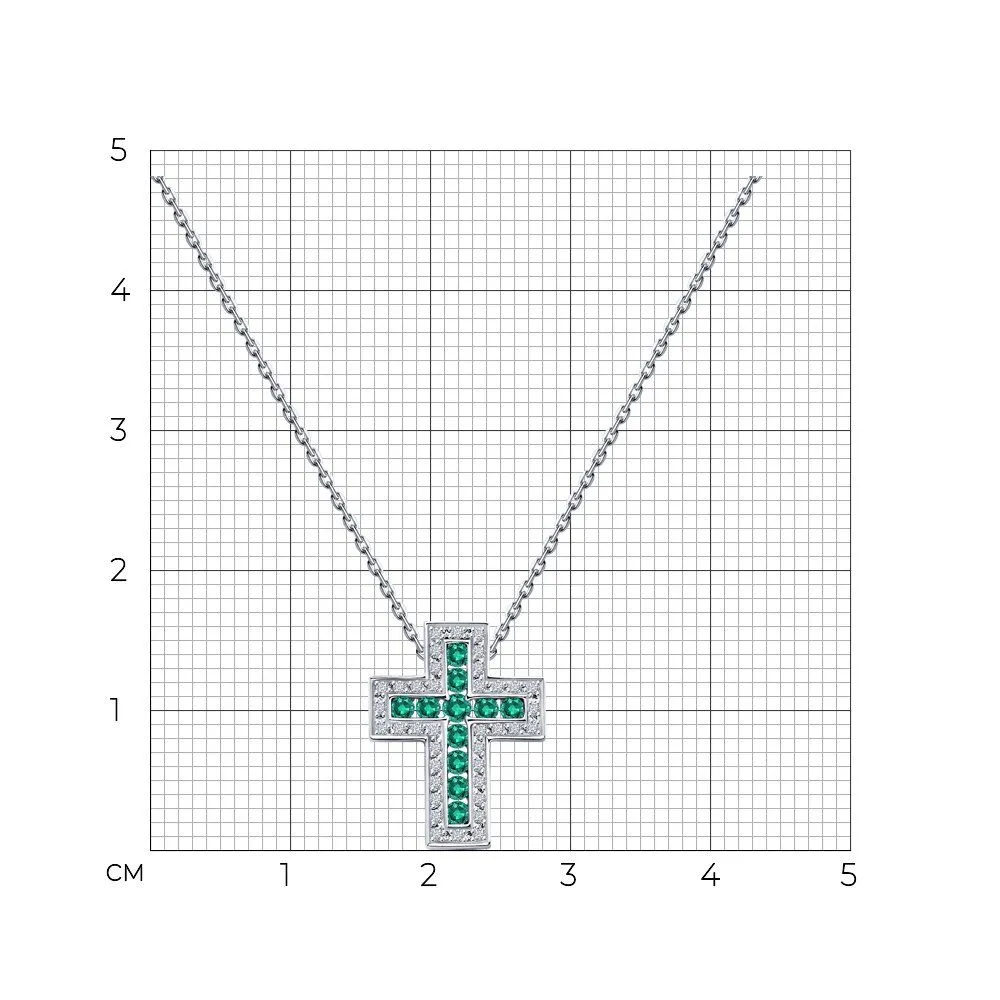 Золотое колье DIAMANT-ONLINE с бриллиантом и изумрудом 585 пробы, белый, фото 3