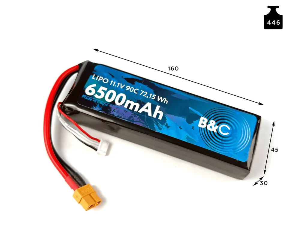 B&C 3S 11.1V 6500mAh 90C XT60 Lipo battery B&C 3S 11.1V 6500mAh 90C XT60 Lipo battery