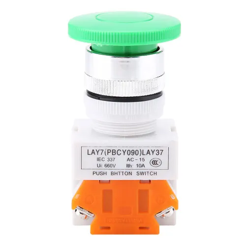 Кнопка выключатель 22мм, Автоматический сброс, Мгновенный переключатель, Для электромагнитных пускат