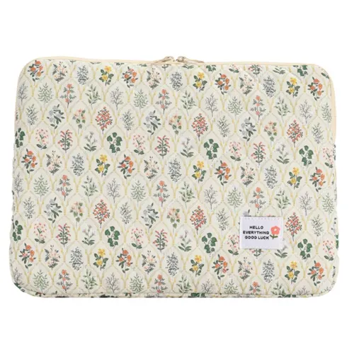 Симпатичная сумка для ноутбука с маленьким цветком-зеленый цветок-14 дюймов