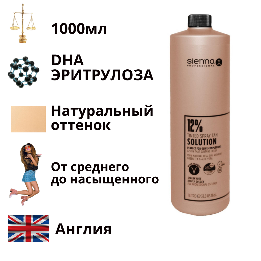 Автозагар Лосьон для моментального загара для тела и лица SIENNA 12% ...