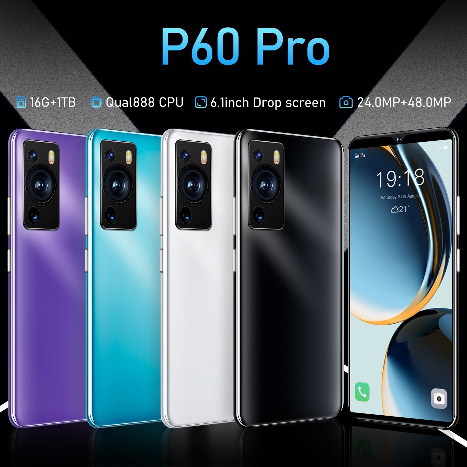 Смартфон AYQ713-7手机P60 Pro+1 - купить по выгодной цене в интернет-магазине  OZON (1511672313)