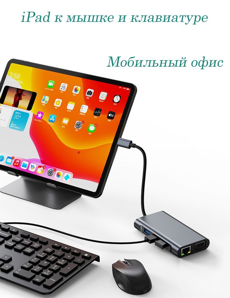 Супер док-станция 7-в-1,которая не разочарует:USB 3.0*3,4KHDMI,быстрый ...