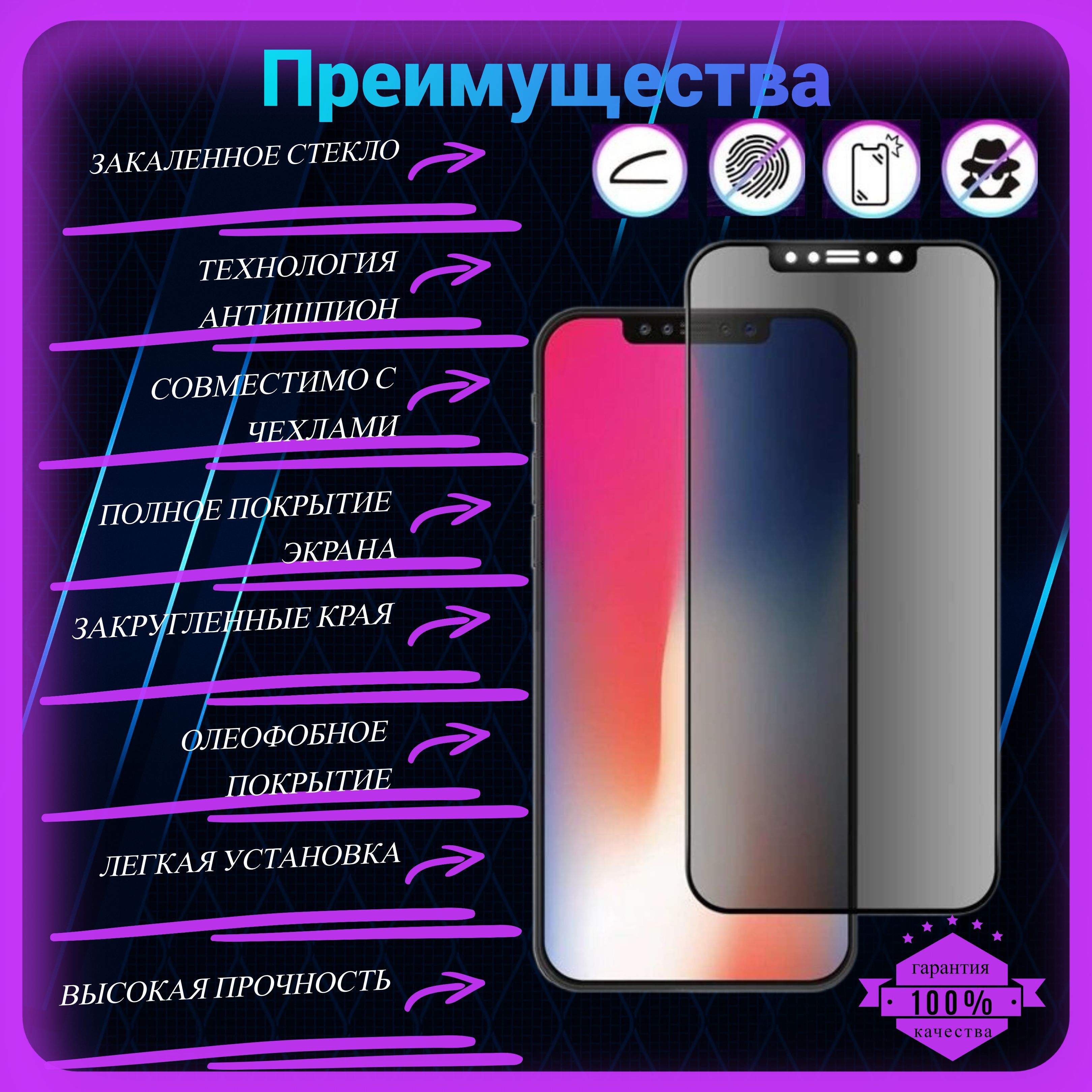 Защитное стекло Антишпион для Iphone 11/ Xr, Антишпион на Айфон 11/ XР, на  весь экран, закаленное, противоударное, матовое, приватное 1 шт. - купить с  доставкой по выгодным ценам в интернет-магазине OZON (1162881208)