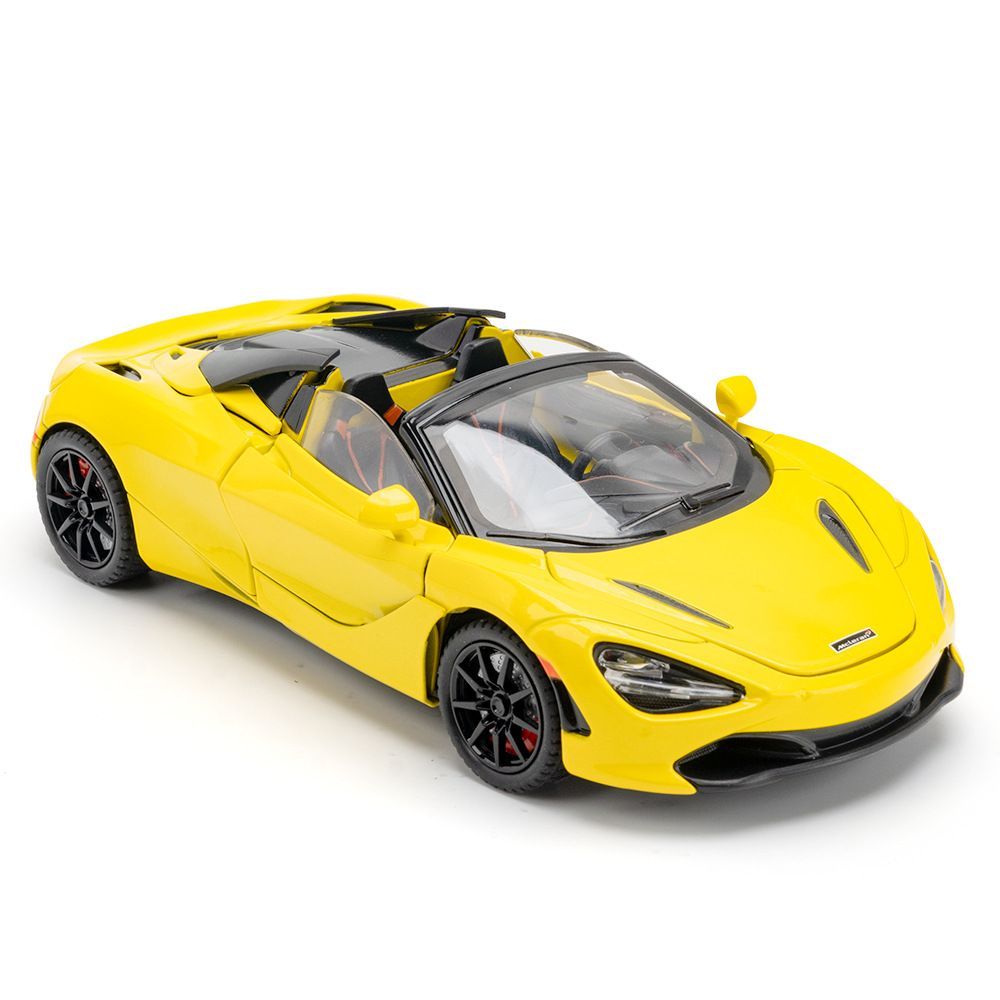 Машинка металлическая спорткар McLaren 720S Yellow 1:24 длиной 20.5 см,  Коллекционная модель машины для взрослых, Игрушечный автомобиль с звуковыми  и световыми эффектами для детей - купить с доставкой по выгодным ценам в