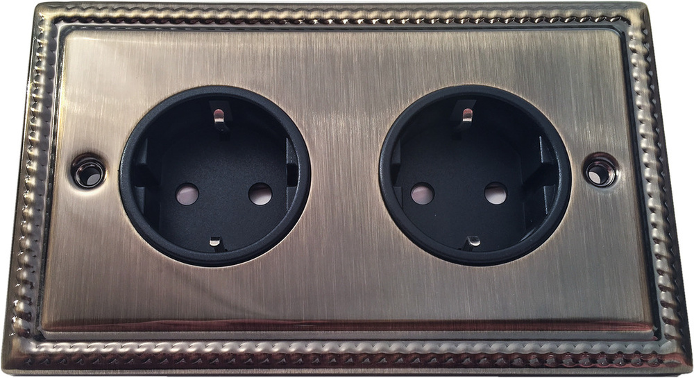 Двойная металлическая розетка в британском стиле Balfour, со шторками ...