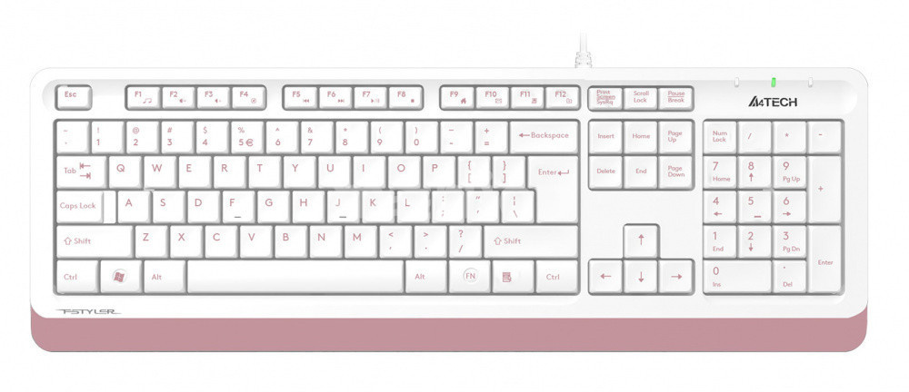 Клавиатура A4 Fstyler FK10 белый/розовый USB #1