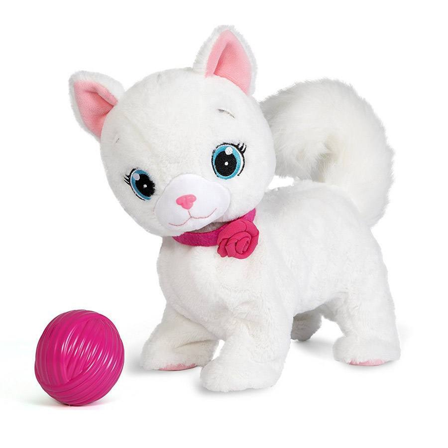 Интерактивная игрушка IMC Toys Кошка Bianca, с клубком, выполняет 5  действий (95847) / интерактивная кошка / игрушки для девочек