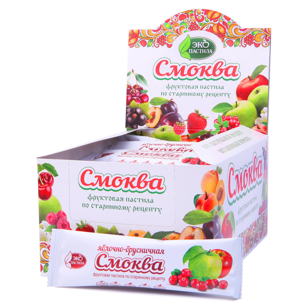 Смоква фруктовая Эко пастила Яблочно-брусничная без сахара - купить с ...