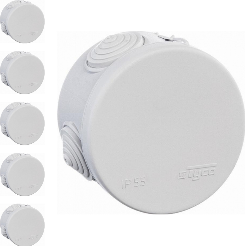 Коробка распределительная Tyco 70x50 круглая 4 ввода для открытого ...